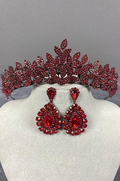 Limelia Coroana de mireasa Sara Sık Stone Rosie si cercei cu piatra picata
