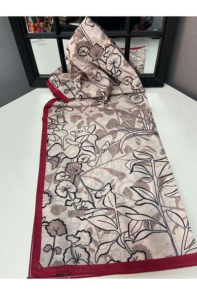 AMİNENESİL Μαλακό βαμβακερό σάλι Aminenesil Akel Ivy Pattern