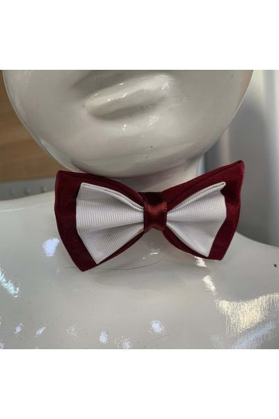 Mnk Papion pentru copii din satin cu două straturi de culoare burgundy