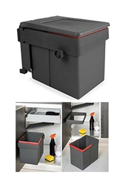 METALİ 7015 Antrasit Metali Çöp Kovası 15lt