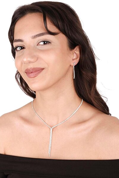 Limelia Set de cercei colier și coroană de mireasă cu frunze fine, elegant, c...