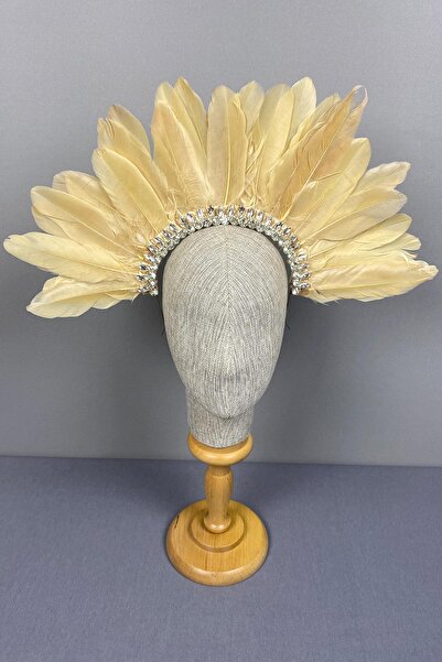 Limelia Accesoriu pentru coroana de mireasa Hera Honey Color Stone Feather Henna