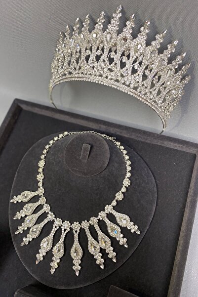 Limelia Set de cercei colier pentru rochie de mireasă și rochie de seară cu h...