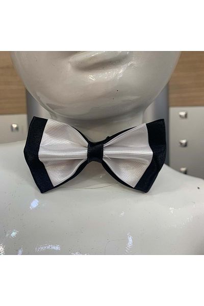 Mnk Navy Blue Color Double Layer Satin Children's Bow Tie