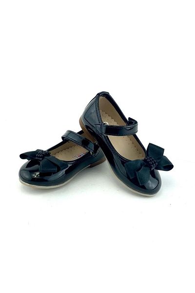 Mnk Rochie De Seara Panglica De Satin Piele Lacuita Pantofi de balerina Negri