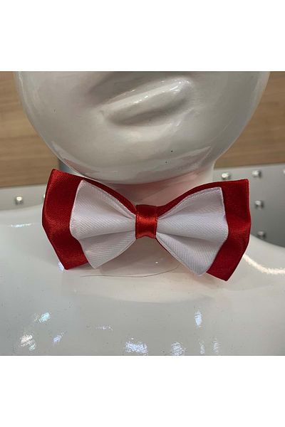 Mnk Papion pentru copii din satin cu două straturi de culoare roșie