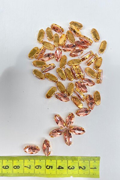 Limelia Γυαλιστερές χάντρες από γυαλί με χρυσό σολομό - 10 τεμάχια