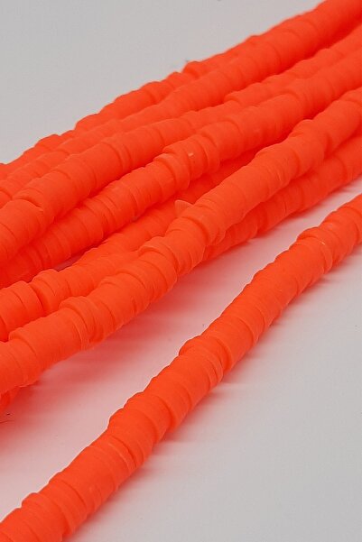 Limelia Mărgele de aluat Fimo portocaliu neon deschis 6 mm