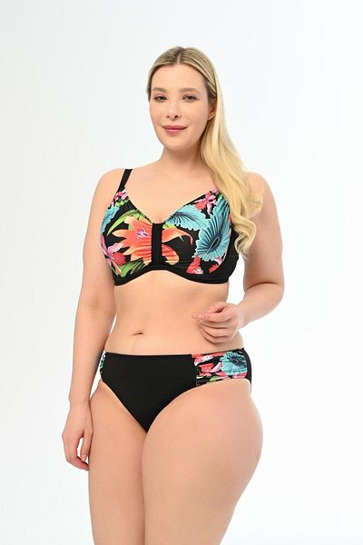 AQUAVİVA Aquaviva Large Size Black Wind Rose Bikini - Apollonia New Gathering Set