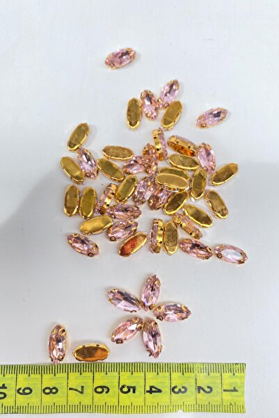 Limelia Γυαλιστερές χάντρες από γυαλί με ροζ χρυσό φόντο - 10 τεμάχια