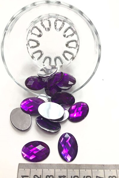 Limelia Piatră ovală din plastic violet 10 buc