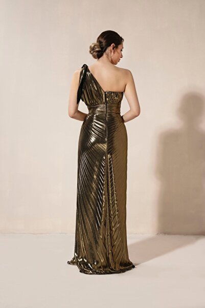 MAXXE 5255SIF Tek omuz sıvama şifon elbise