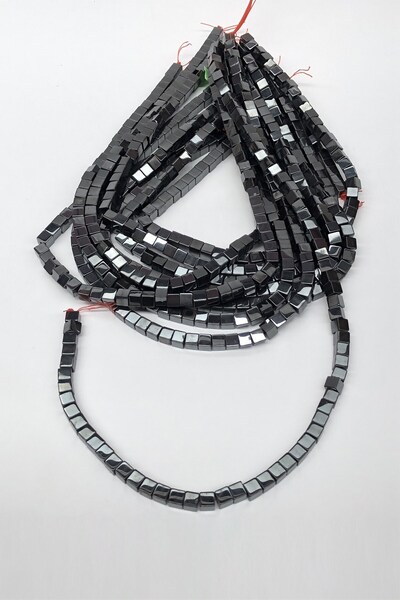 Limelia Mărgele de piatră pătrată mare de hematit