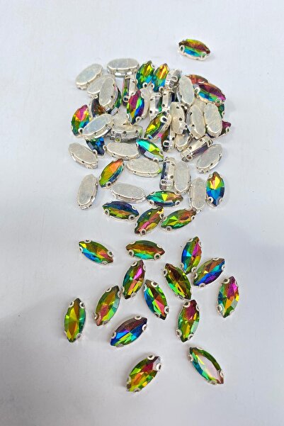 Limelia Πράσινη θήκη - Γυαλιστερές χάντρες από γυαλί Janjanlı 10 τεμάχια