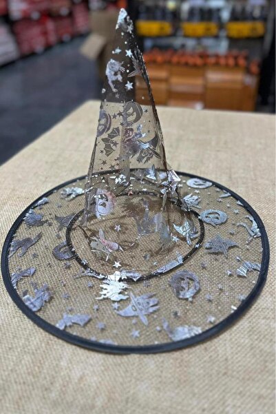 BeySüS Halloween Cadılar Bayramı Şapka Şeffaf Gümüş