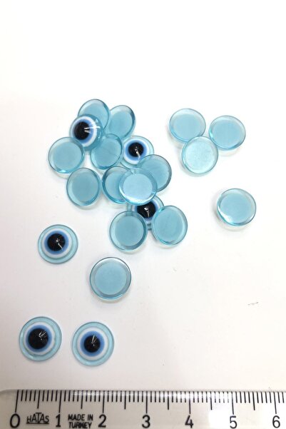 Limelia Светлосиня лепкава мъниста „Зло око“