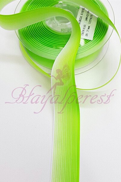 Limelia Panglică cu gradient în dungi verde deschis 2,5 cm