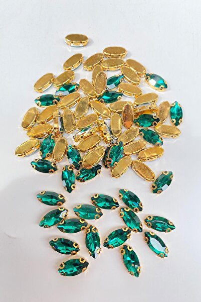 Limelia 10 bucăți de mărgele de sticlă lucioasă, verde smarald, cu fundal auriu