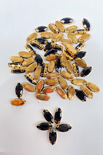 Limelia Γυαλιστερές χάντρες από γυαλί με μαύρο χρυσό φόντο 10 τεμάχια