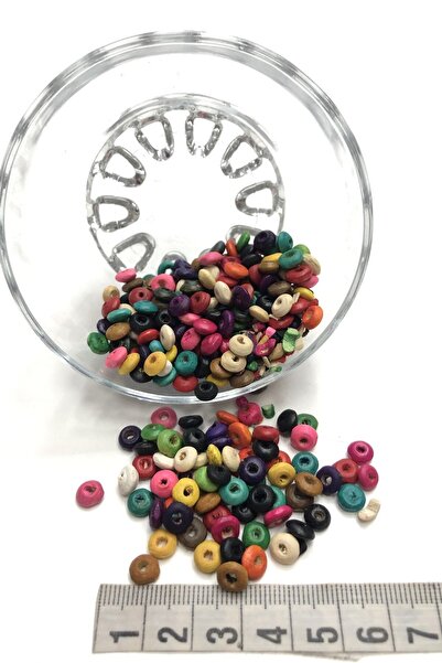 Bontex Mărgele din lemn de dimensiune medie, culori asortate, 25 gr – Mărgele