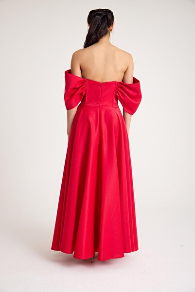 MAXXE KISA KREP SATEN ABİYE ELBİSE