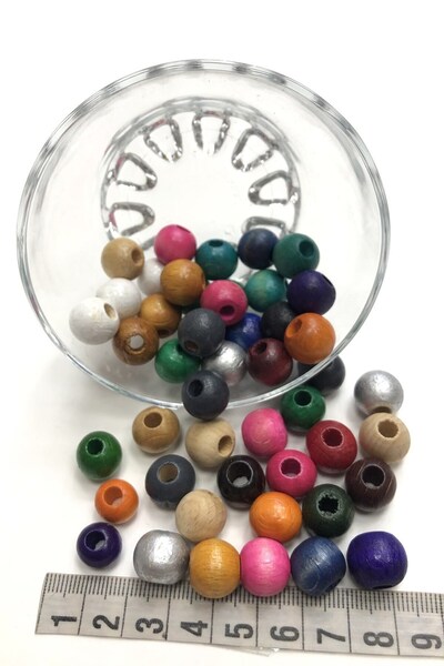 Limelia Цветни дървени мъниста 25 гр.