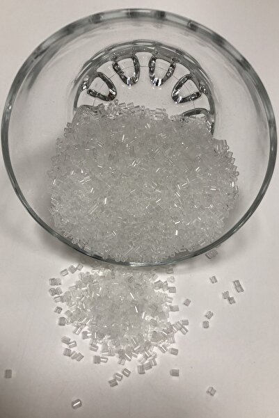 Limelia Леко прозрачни бели шлифовани мъниста 50 гр.