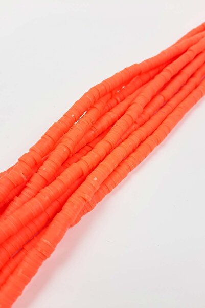 Limelia Mărgele de aluat neon portocaliu Fimo