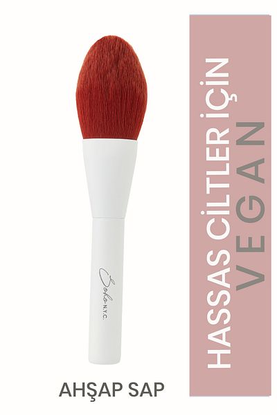 Soho N.Y.C. Vegan Flat Powder-blush Makeup Brush-v701-wooden Handle 16.5cm