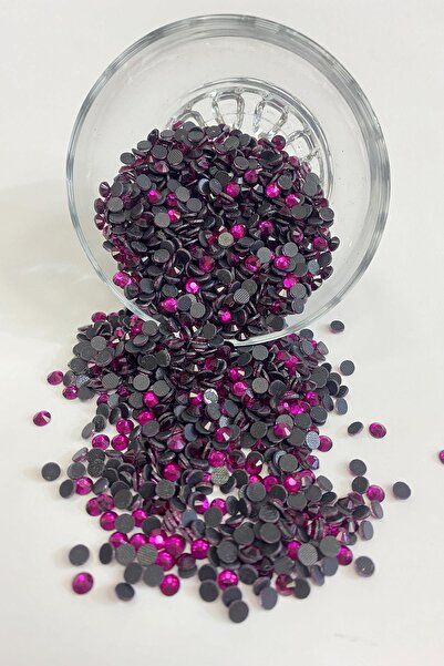 Limelia Mărgele de 5 mm fucsia închis - piatră de lipire cu călcat 25 gr