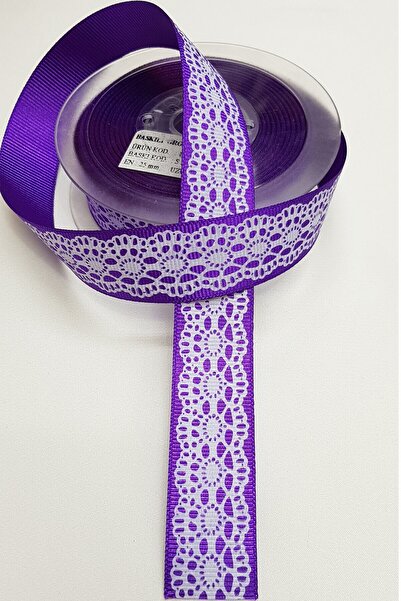 Limelia Model de dantelă violet cu imprimeu Panglică grosgrain 2,5 cm