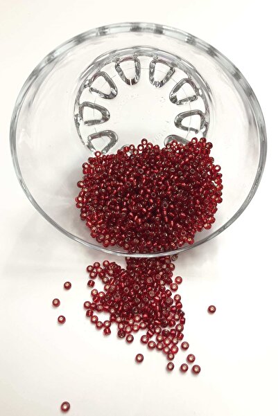 Limelia Яркочервени пясъчни мъниста, среден размер 3 мм, 50 г