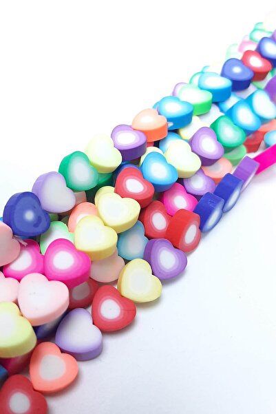 Limelia Χάντρες ζύμης Fimo με μοτίβο καρδιάς