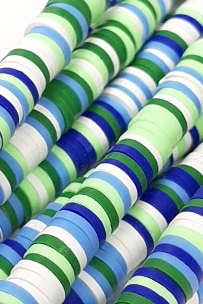 Limelia Mărgele de aluat Fimo verde albastru 6 mm