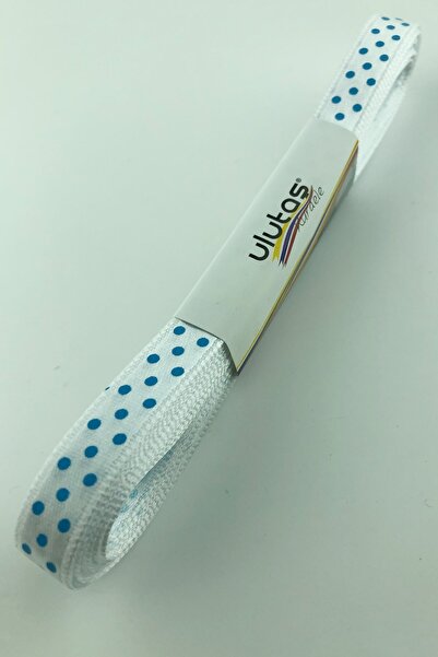 Limelia Λευκή Μπλε Πουά Σατέν Κορδέλα 1 εκ