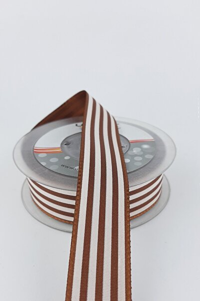 Limelia Panglică din tafta cu dungi maro 20 m