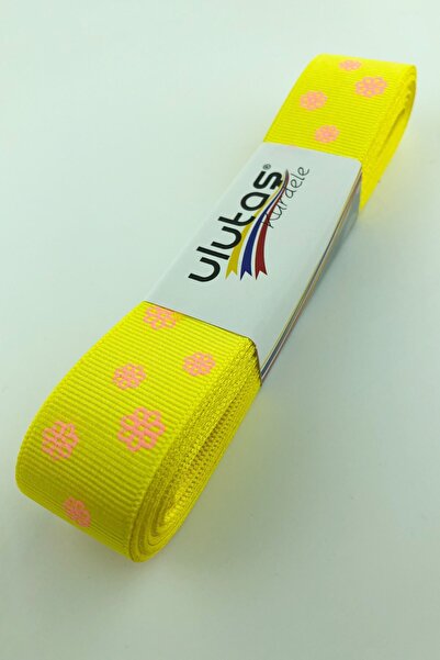 Limelia Yellow Orange Daisy cu imprimeu Panglică grosgrain 2,5 cm