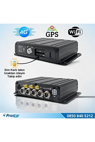 Navistar SD Kartlı Uzaktan izlemeli 4 Kanal 1080P GPS 4G WIFI  E5204 Profesyo...