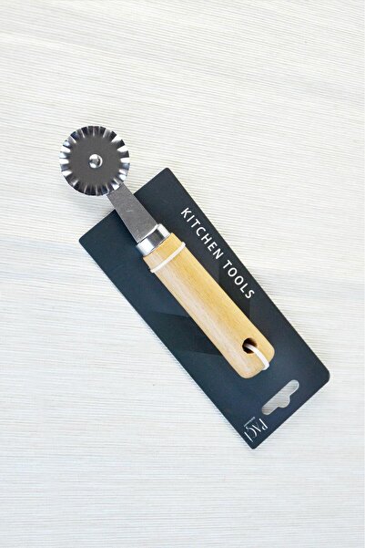 Nishev Small Wooden Handle Pizza Slicer, Practical Kitchen Tool, Black Color