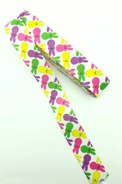 Limelia Panglică Grosgrain de 10 Mt - Colorată și Iepure cu imprimeu