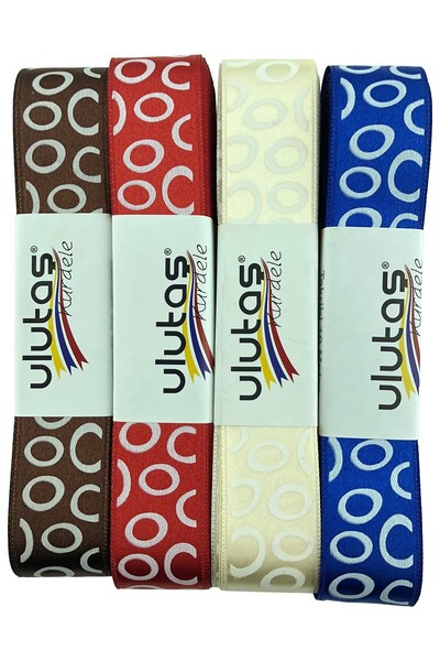 Limelia Panglică din satin cu imprimare ovală 2,5 cm