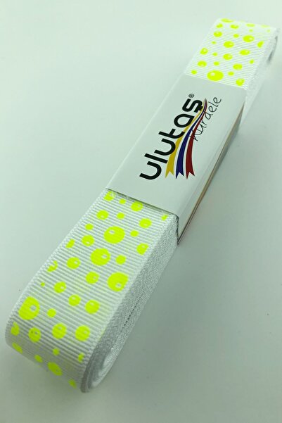 Limelia Panglică cu imprimeu cu puncte galben neon 2,5 cm