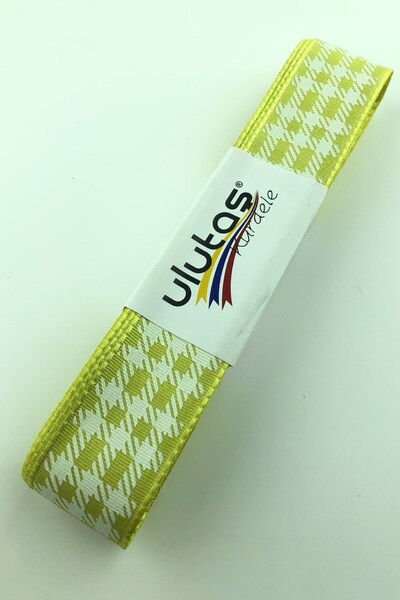 Limelia Panglică din tafta imprimată cu folie galbenă închisă