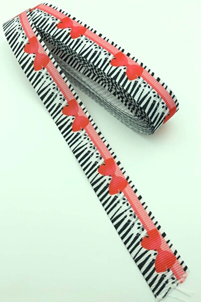 Limelia Panglică grosgrain imprimată cu fundă roșie 10 Mt