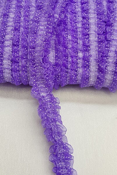 Limelia Μωβ Χρώμα Ελαστικό Σιφόν Μοτίβο Βολάν