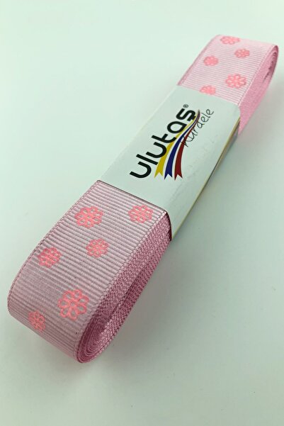 Limelia Panglică Grosgrain Roz Daisy cu imprimeu 2,5 cm