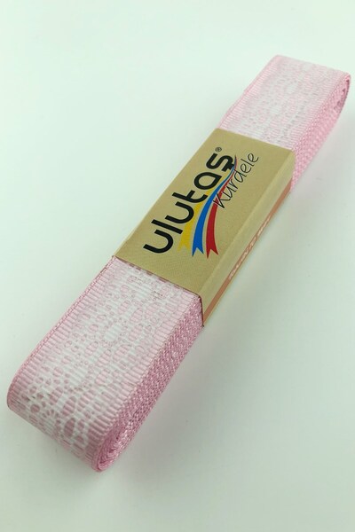 Limelia Dantela roz cu imprimeu Panglică grosgrain 2,5 cm