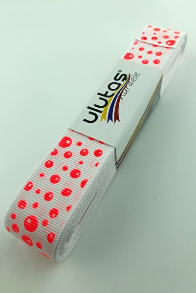 Limelia Panglică cu imprimeu cu buline portocaliu neon 2,5 cm