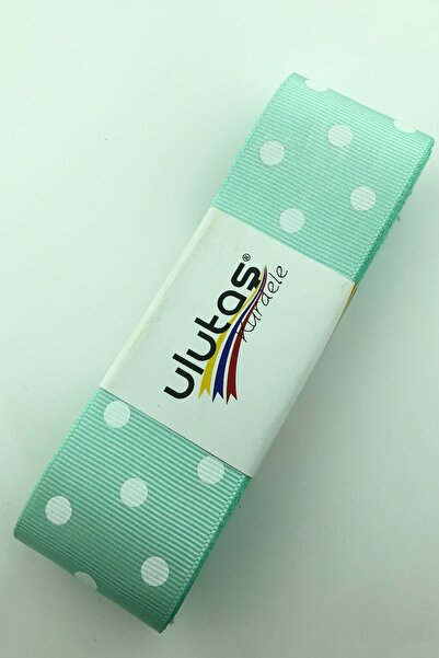 Limelia Panglică Grosgrain cu buline verde apă 4 cm