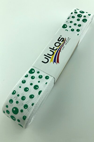 Limelia Panglică cu imprimeu cu puncte verzi 2,5 cm